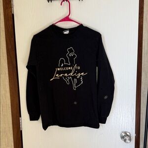 MV Sport Black Long Sleeve Tee with Gold Graphic